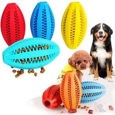 Imagem de Bola Oval Grande Brinquedo Interativo Pet Porta Petiscos Ração Cães Ca