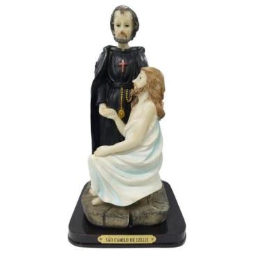 Imagem de Imagem São Camilo de Lellis Resina Importada Religiosa 28cm - Zona Liv