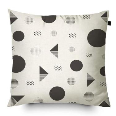 Imagem de Almofada Algodão Estampada Desenhos 40x40cm Preto - FASTLAR