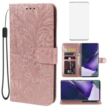 Imagem de Gufuwo Capa carteira para Galaxy S22 Ultra, Samsung S22 Ultra 5G SM-S908U com protetor de tela de vidro temperado, capa flip de couro com suporte para cartão de crédito para Samsung Galaxy S22 Ultra