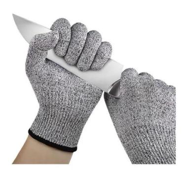 Imagem de 2 Luvas Proteção Anti corte Facas Profissional Resistente Segurança Cu