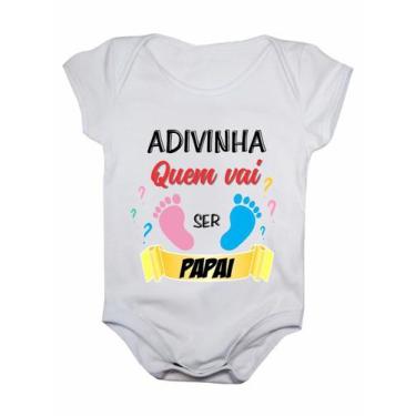 Imagem de Body de bebê manga curta adivinha quem vai ser papai - Calupa, 3-6M
