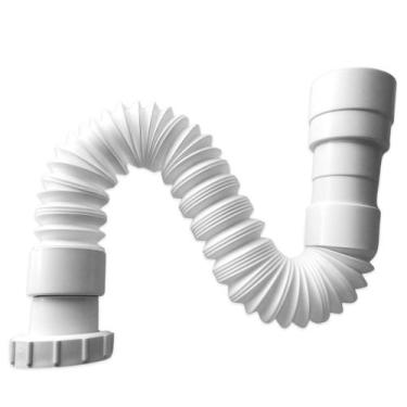 Imagem de Sifão Pia Cozinha Lavabo Banheiro Universal Branco Flexível - Tanko Sh