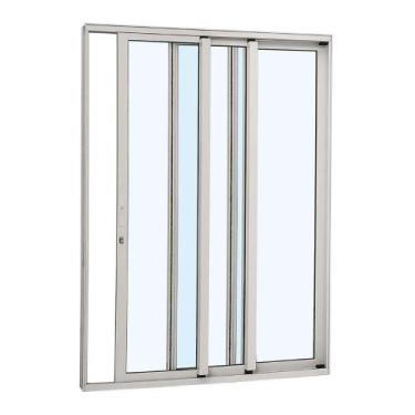 Imagem de Porta de Correr em Alumínio 216 x 160 x 12,5 cm 3 Folhas Vidro Inteiri