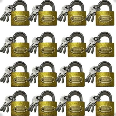 Imagem de kit 12 Cadeado Grande para portão 40mm com 3 chaves - sem marca