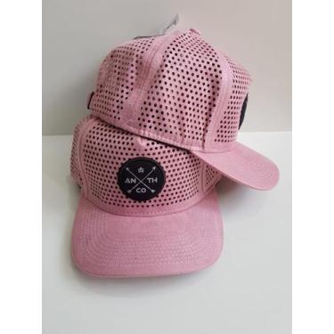 Imagem de Bone Aba Curva Fitão Furadinho Strapback Trucker Anth Co Rosa