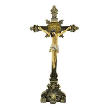 Imagem de Crucifixo De Mesa Grande Imagem Jesus Na Cruz Resina 53,5cm  - Vivere