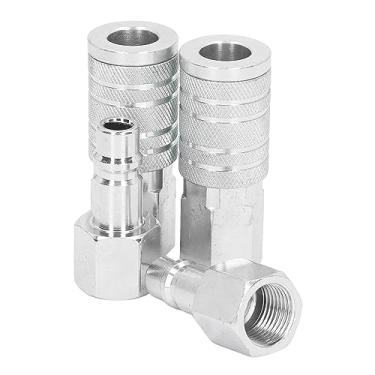 Imagem de Conjunto de Acopladores de Conexão Rápida para Ferramenta de Ar NPT de 1/2 Polegada - Conector Pneumático I/M Industrial para Mangueiras de Compressor de Ar - Acessórios para