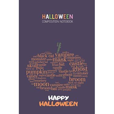 Imagem de Halloween Composition Notebook: Cool Design Halloween Journal College Ruled for Write Halloween Words Lined Notes for Girls Boys Men Women Occasion ... Ghost, Candle, Spider (Halloween Serie)