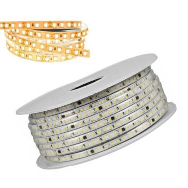 Imagem de Fita de LED SMD 3000K 127V 100 Metros Perfil Fita Dupla Face Plug Cone