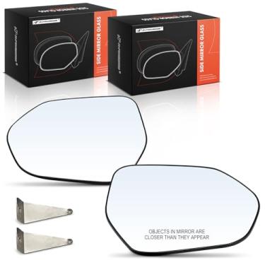 Imagem de A-Premium Vidro espelhado não aquecido do lado do motorista e do passageiro de 2 peças com placa de suporte compatível com Toyota Camry 2018-2024 - Espelho retrovisor lateral externo