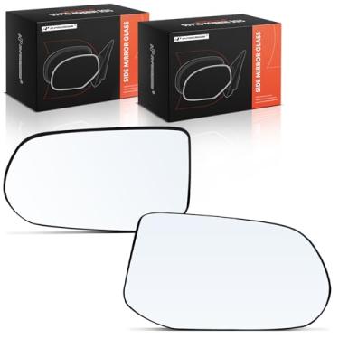 Imagem de A-Premium Vidro espelhado não aquecido do lado do motorista e do passageiro de 2 peças com placa de suporte compatível com Honda Civic 2006-2011 - Espelho retrovisor lateral externo