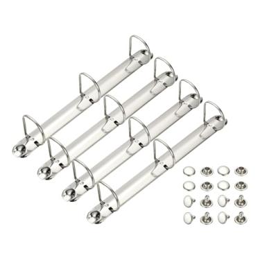 Imagem de PATIKIL A4 Mecanismos de fichário de 3 furos, conjunto de 4 anéis D de 3,8 cm, agendador de fichário de substituição de folhas soltas para organizadores, acessórios de pasta de armazenamento de papel