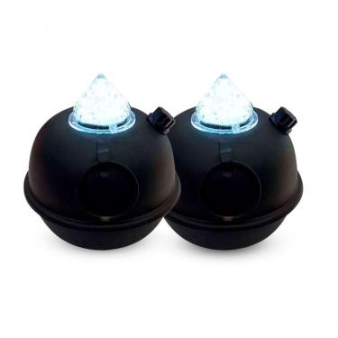 Imagem de Kit 2 Luminárias De Mesa Decorativa Bujãozinho De Metal A Pilha Com Led Branco Dimerizável E Alça