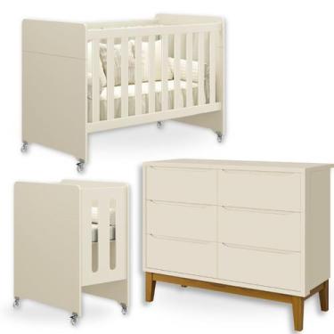Imagem de Quarto Bebê Berço Evolution 4 em 1 + Cômoda 6 Gavetas - Reller Móveis 
