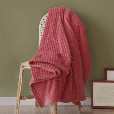 Imagem de Simple&Opulence Luxury Flannel Fleece Home Furnishing Throw Blanket (Coral Red, 50"x70")