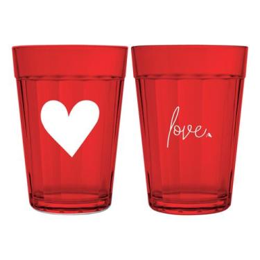 Imagem de 2 Copo Americano Love 190ml Licenciado Amor - ALLMIX