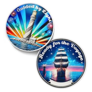 Imagem de Moeda Ready for the Voyage Graduação Desafio - Decorações de Formatura 2025 Moeda de Festa de Graduação - Class of 2025 Decor Chip Stuff - Presente de Medalha de Amuleto de Sorte de Formatura para