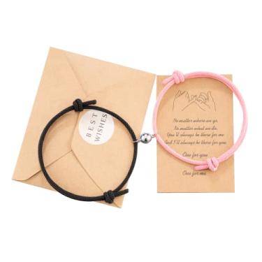 Imagem de Tarsus Conjunto de pulseiras magnéticas para casais Vows of Eternal Love Joias Presentes para casais Bestfriend rosa