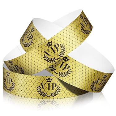 Imagem de 500 pulseiras de papel pulseiras de plástico VIP à prova d'água para identificação de festa pulseiras de festa para eventos, parques de diversão, clube, shows, feiras, festivais e eventos, 25 x 3 cm,