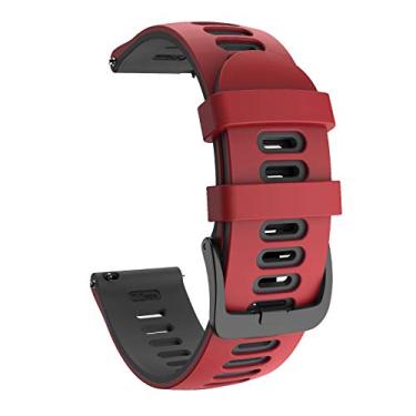 Imagem de OVERSTEP Compatível com pulseira de relógio Vivoactive 4, pulseira de liberação rápida de 22 mm para Garmin Vivoactive 4 Music/Forerunner 255/Forerunner 255 Music/smartwatch Venu, vermelho e preto
