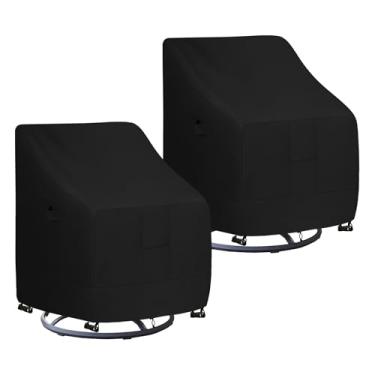 Imagem de Easy-Going Capa Impermeável Para Cadeira Giratória Áreas Externas, Resistente A Raios Uv, Móveis De Jardim E Gramado, Com Costura Selada Fita (Pacote 2 - 71 Cm Largura X 83 Profundidade 97 Altura, P