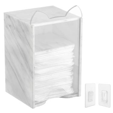 Imagem de Beautyflier Suporte De Acrílico Para Discos Limpeza Skin Club 2.0, Recipiente Parede, Mármore Clássico Moderno Demaquilantes, 3 X 4,75 Pol. (Mármore Branco)