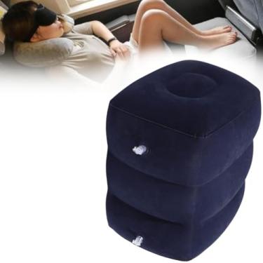 Imagem de Travesseiro Inflável Para Descanso De Pé Cama De Avião Infantil Para Crianças Descanso De Perna Com Altura Ajustável Viagem Escritório Almofada Almofadas Suporte Apoio De Pés 3 Niveis