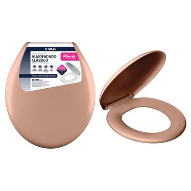Imagem de Assento Sanitário Tampa De Vaso Almofadado Marrom Atlas