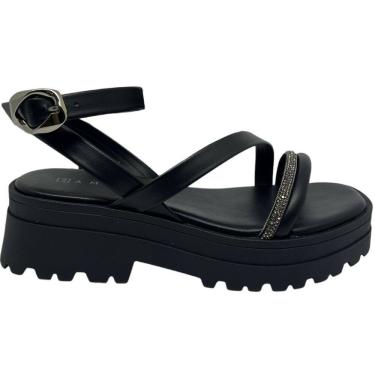 Imagem de Sandália Feminina Casual Dia a Dia Passeio Com Strass Plataforma Tratorada Ramarim 2538205