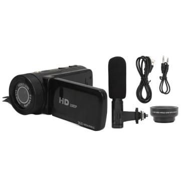 Imagem de HD 1080p 16mp Portable Vlogging Camera Recorder 16x Zoom Video Câmera Digital Câmera de Câmerada de Audio Video Recording DV Com Tela Rotatável Lente Ampla Angular para Vloggers