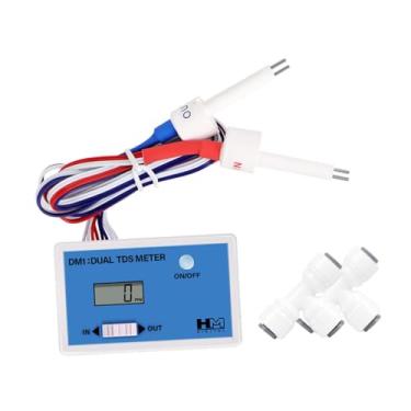 Imagem de Generic Analisador de qualidade de água TDS DM1 Multifuncional Display LCD portátil Medição Sonda dupla Medidor TDS para aquário