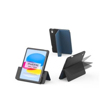 Imagem de EIP Capa para iPad (A16) 11ª/10ª geração (2025/2022), suporte de dobradiça ajustável, visualização de retrato/paisagem, suporte giratório com capa magnética removível, despertar/hibernar