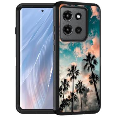 Imagem de FQTBCEARI Projetada para Moto Edge 5G 2025, capa protetora de corpo inteiro à prova de choque de grau militar para Motorola Moto Edge 5G 2025, palmeira