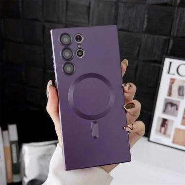 Imagem de MVVKKY Para Samsung S24 Plus Case Capa Protetora de Lente de Silicone Líquido (Para Samsung S24 Plus/Roxo Escuro)