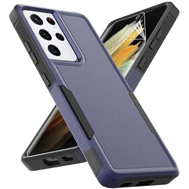 Imagem de Capa para Samsung Galaxy S24 Ultra: capa protetora de camada dupla resistente para celular à prova de choque resistente com protetor de tela - amortecedor de proteção militar resistente - Samsung