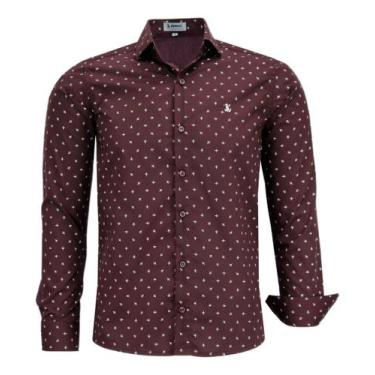 Imagem de Camisa Social Estampada Manga Longa Amil Comfort Não Amassa 1807, Cor 