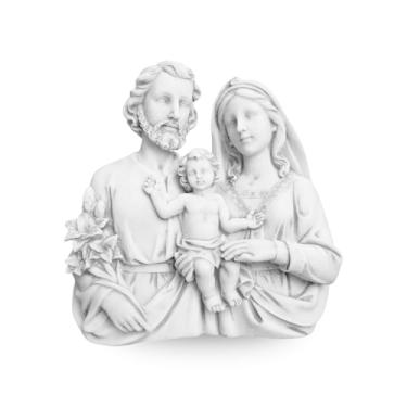 Imagem de Imagem Da Sagrada Família Com Flores Para Jardim Em Mármore 20cm
