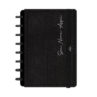 Imagem de Caderno de Disco Inteligente Personalizado Iscool P Solid Touch Linho Preto