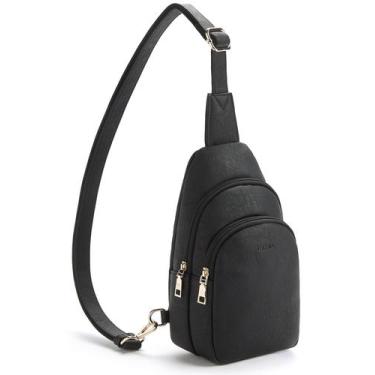 Imagem de Bolsa tipo estilingue Telena Leather Fanny Pack, tiracolo, preta, femi