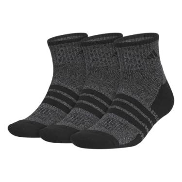 Imagem de adidas Pacote com 3 meias masculinas acolchoadas x 4, Preto/Cinza Onix, G