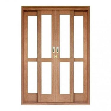 Imagem de Porta de Correr Panorâmico 4 Folhas Cedro Arana 215cmx200cmx14cm Mader