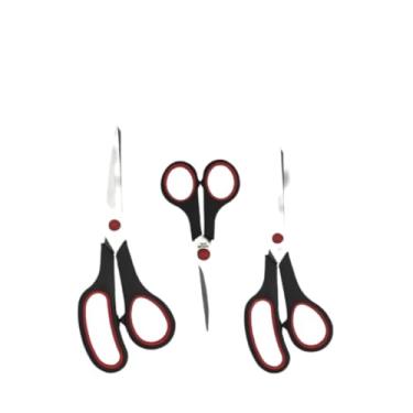 Imagem de Kit 3 Tesouras em Aço Inox Corte Costura Doméstico e Profissional