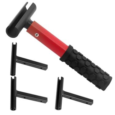 Imagem de Kit de ferramentas de ajuste de dobradiça de porta, kit de chave de ajuste de lacuna de dobradiça 4 em 1 com cabo de borracha para portas residenciais e comerciais, chave dobradora de dobradiça de aço