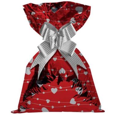 Imagem de Saco de presente line hearth metalizado com 50 pecas 35x53cm - GALA EM