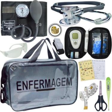 Imagem de Kit Enfermagem + Aparelho Medidor Glicose Completo Premium - Love Saud