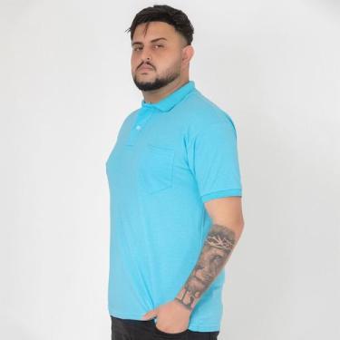 Imagem de Camisa Gola Polo Com Bolso Masculina Tecido Premium - MULTI MARCA, Azu