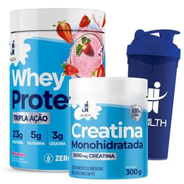 Imagem de Melhor Combo Whey Protein com Creatina Monohidratada Pura e Glutamina 