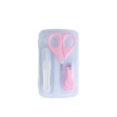 Imagem de Kit Manicure Higiene do Bebê com Estojo Transparente Color Baby Rosa
