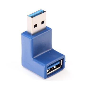 Imagem de CONECTOR ADAPTADOR USB 3.0 90 GRAUS FÊMEA MACHO JOELHO ANGULADO